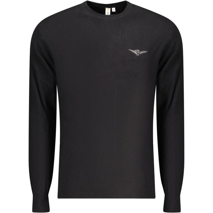 Accademia Militare Zwarte Katoenen Heren Sweater