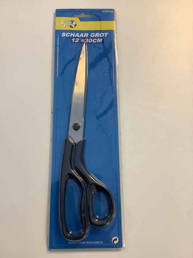 WVSA. Stofschaar Allesknipper 30 centimeter. 12 inch. Groot. Rvs-A2