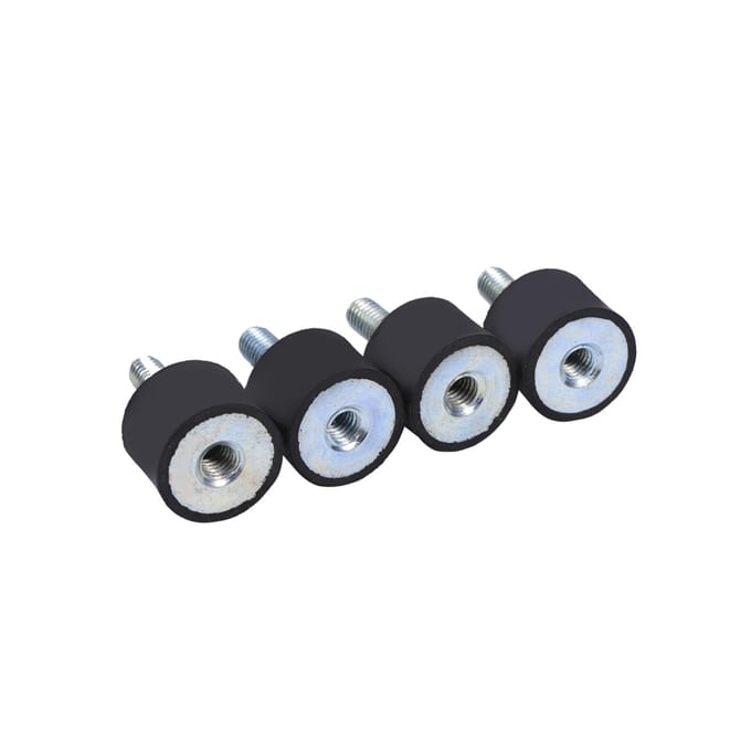 4x Rubberen Bevestigingen Schokdemper Anti-vibratie Silentblocks Bobbins M6 wit