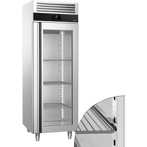 GGM Gastro Kühlschrank Edelstahl PREMIUM - 700 Liter - mit 1 Glastür
