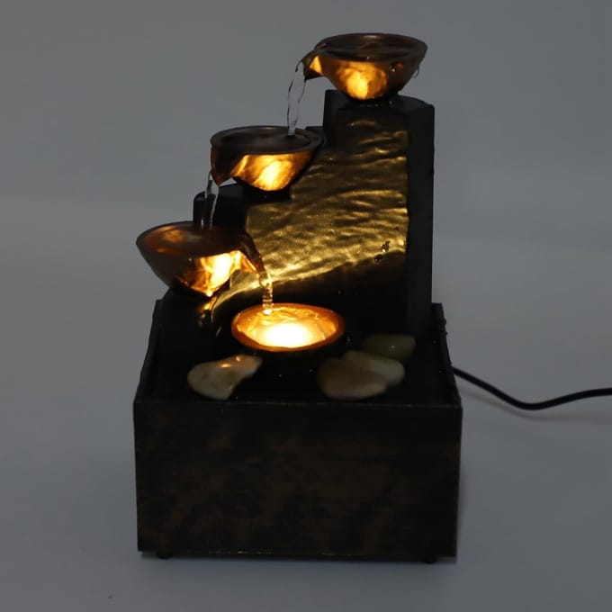 Allecto - USB-waterfontein - Kiezelverfraaiingsfonteinset - LED-licht