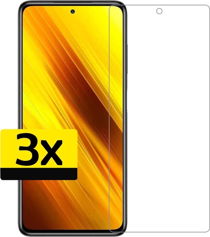 Screenprotector - Geschikt voor Xiaomi Poco X3 - 3 Stuks - Extra Sterk - Beschermglas - Gehard Glas - Tempered Glass - Screen Protector