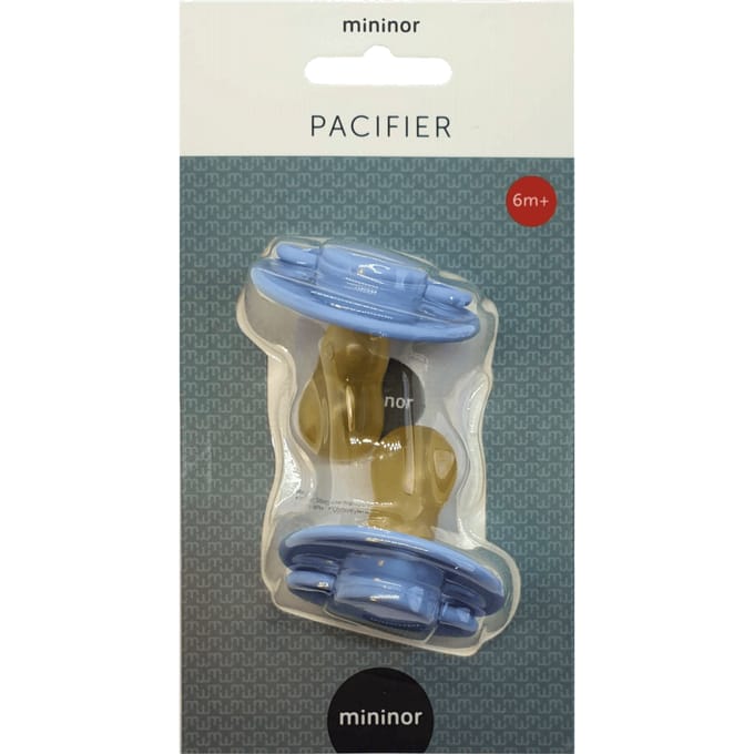Mininor Ronde Fopspeen Latex 6M Blauw 2 st
