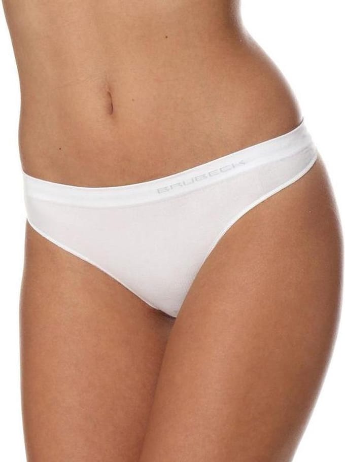Brubeck Dames String - Naadloos (Seamless) Elastisch Katoen - 3-Pack - Wit - M