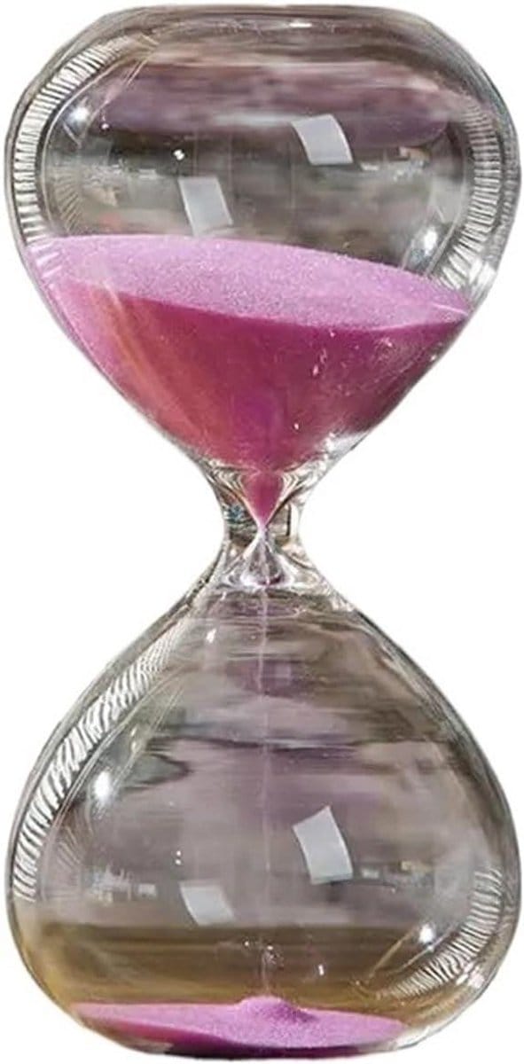Zandloper Timer - Glazen Timer - Tijd Management - Stil Werking - 30 Minuten - Roze