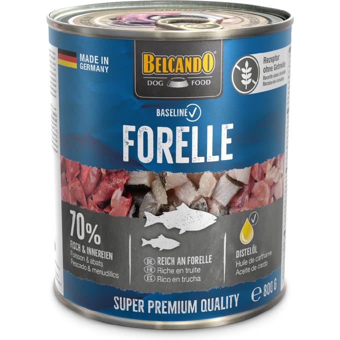 Voordeelpakket: 24x800g Belcando Baseline forel natvoer voor honden