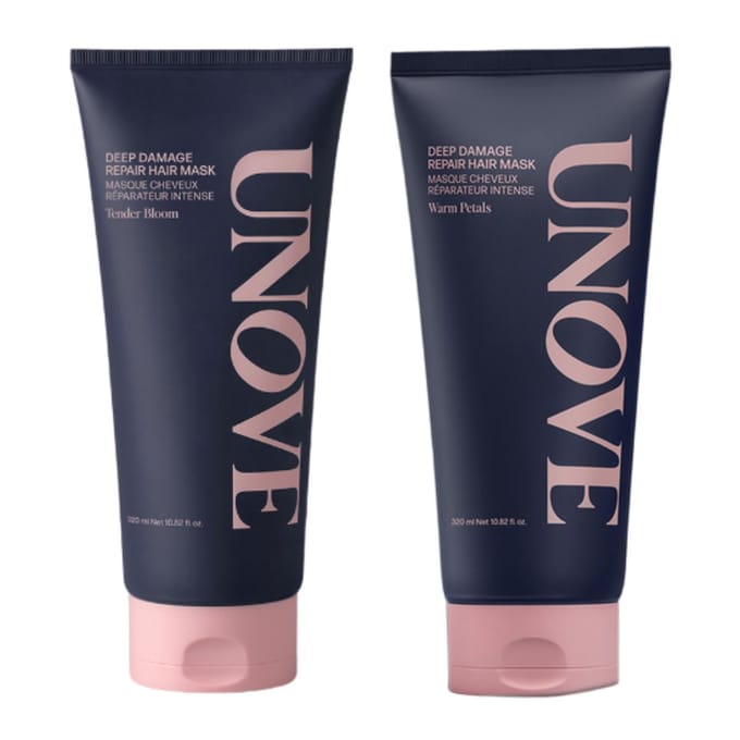 UNOVE Masque capillaire Réparation Profonde des Dommages Duo Set 320ml + 320ml Traitement Nourrissant gray
