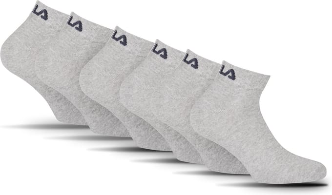 FILA Logo op de hiel Enkelsokken - Maat 43/46 - 6 Pack - Grijs