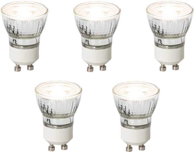 LUEDD Set van 5 GU10 dimbare LED lamp 35 mm 4W 200 lm 3000K