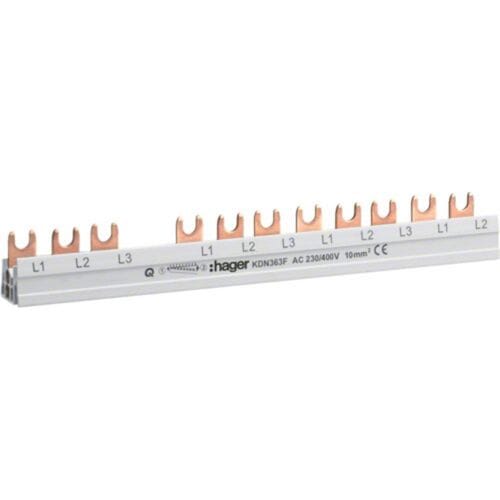 Hager KDN363F Hager KDN363F aansluitblok Phase busbar Meerdere kleuren 3-polig 63 A 1 stuk(s)