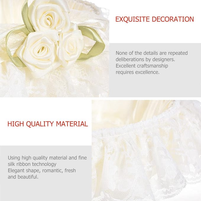 Bruiloft Bloemenmand Bruiloft Bloemenmeisje Mand Handgeweven Kant Bruiloft Mand beige