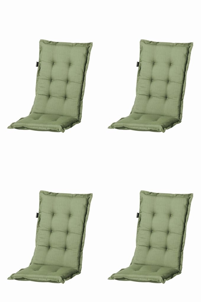 Kussen hoog 50x123 Basic groen I (4 stuks) Madison | Topkwaliteit tuinkussen hoge rug | 50% katoen 50% polyester