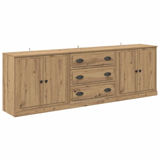 vidaXL - Dressoirs - 3 - st - Artisanaal - eiken - 210 - x - 35,5 - x - 67,5 - cm