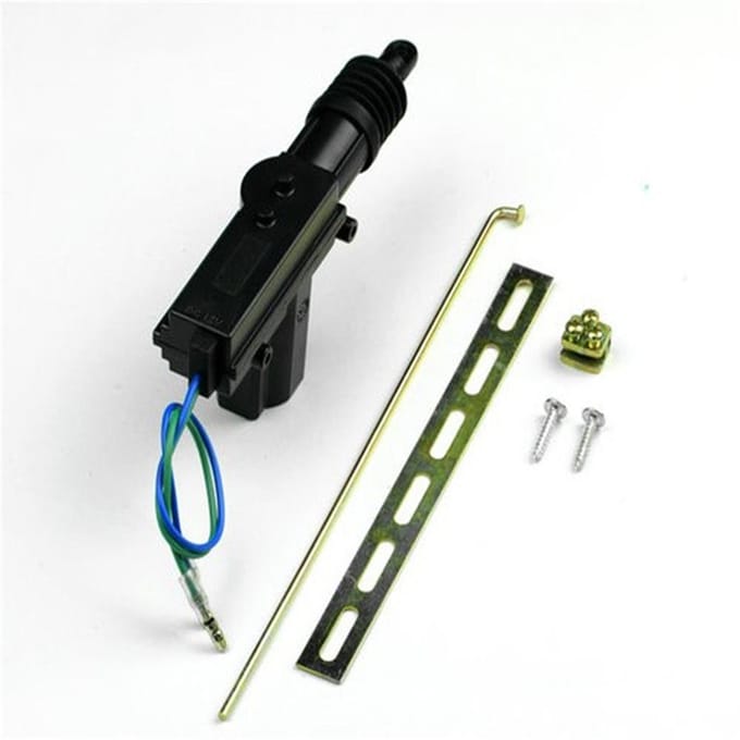 Zwart DC12V Auto Heavy Duty Power Deurslotaandrijving Motor 2 Draad Alarmen Beveiliging black
