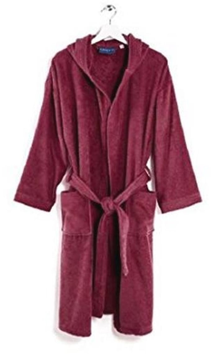 Comfortabele katoenen badjas met capuchon - XL - Blauw