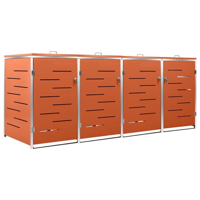 vidaXL - Containerberging - vierdubbel - 276,5x77,5x115 - cm - roestvrij - staal