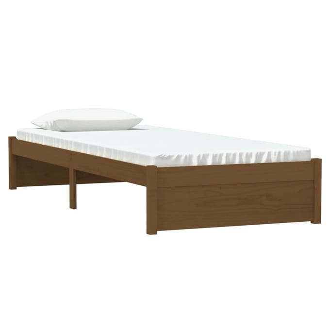 vidaXL - Bedframe - massief - hout - honingbruin - 75x190 - cm