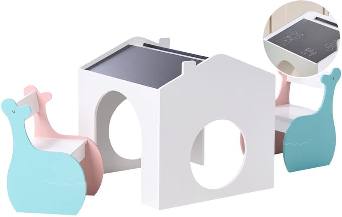 WOOLI - Kindertafel met stoelen set - Meerkleurig - MDF