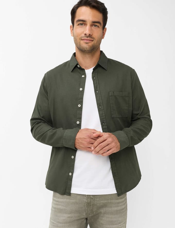 Brax Heren Overhemd  Style HAROLD pine, groen, maat M