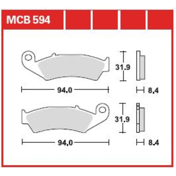 Remblokset, schijfrem TRW MCB594