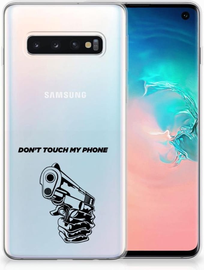 Samsung Galaxy S10 Silicone-hoesje Gun Don't Touch My Phone
