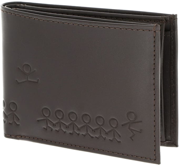 oxmox Leren portemonnee Leather RFID Protect Pocketbörse Jumping Jack 2.0 Embossed Brown donkerbruin
