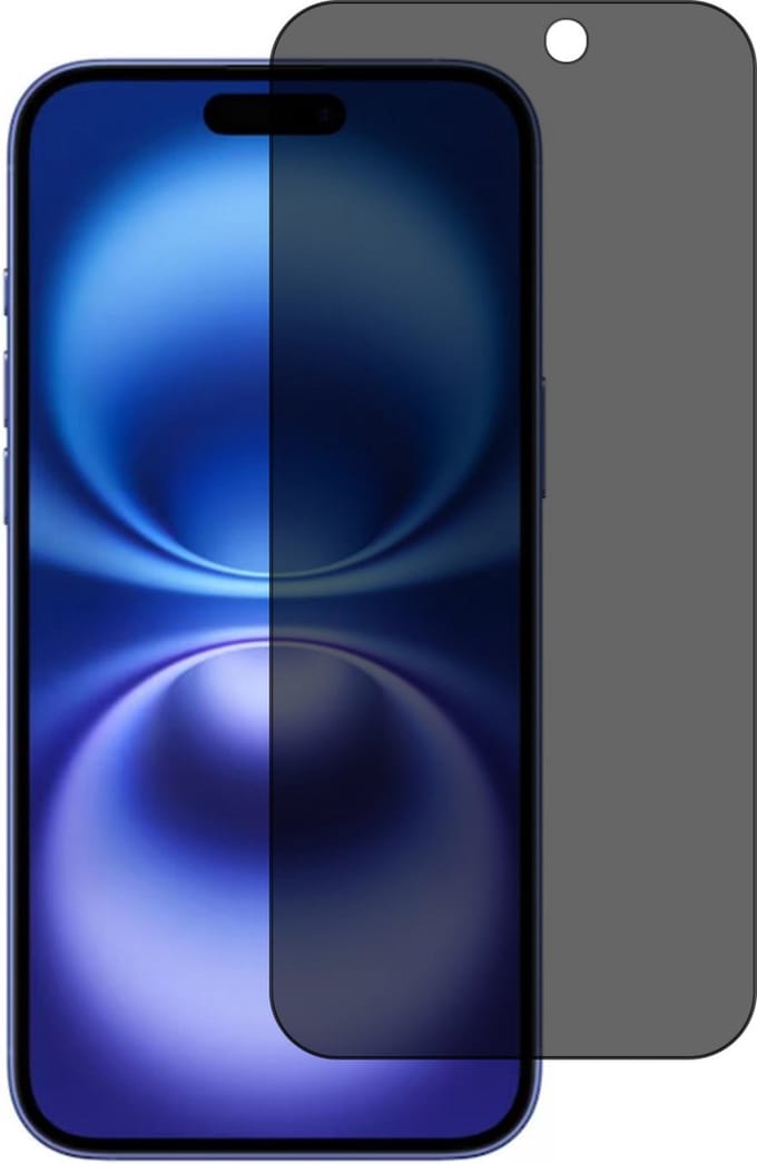 Privacy Screen protector Geschikt voor iPhone 16 - Full screen protector tempered glass van gehard glas