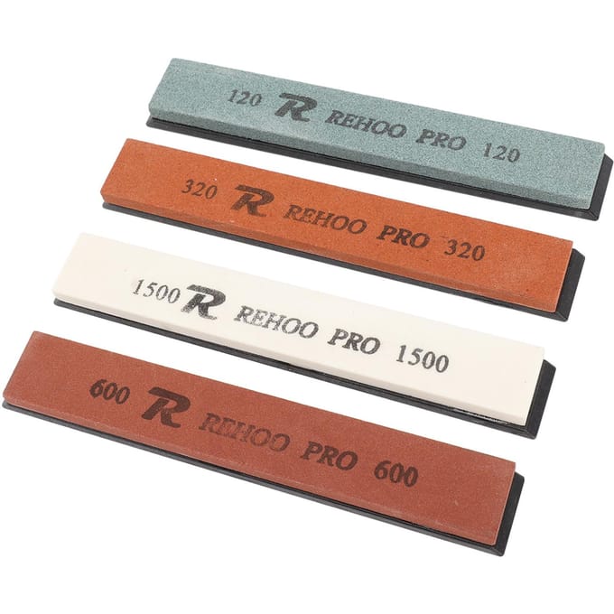 4 Pièces Pierre à Aiguiser Couteau Aiguiseur de Couteaux Grain 120 320 600 1500 pour Ciseaux Ciseaux Haches gray