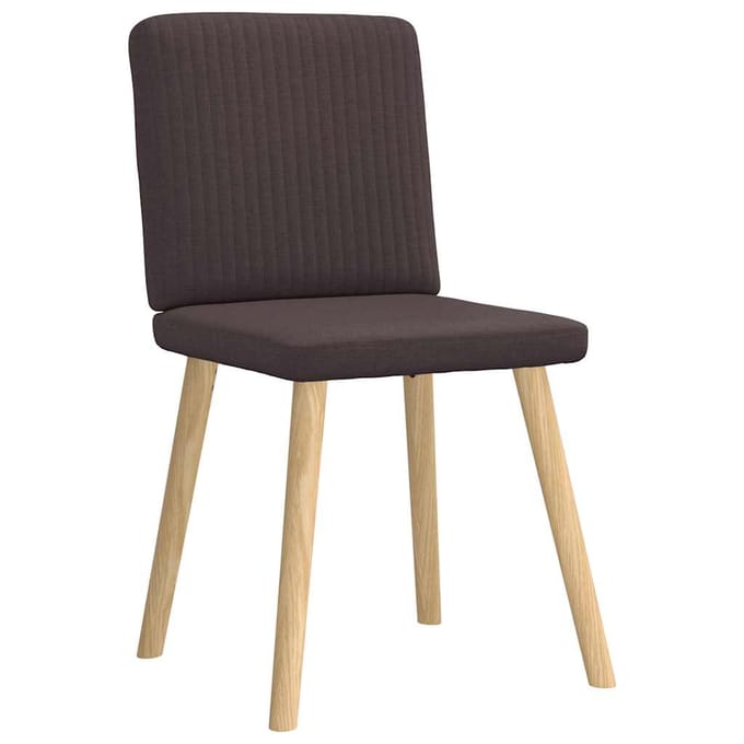 vidaXL Eetkamerstoelen 6 st stof donkerbruin