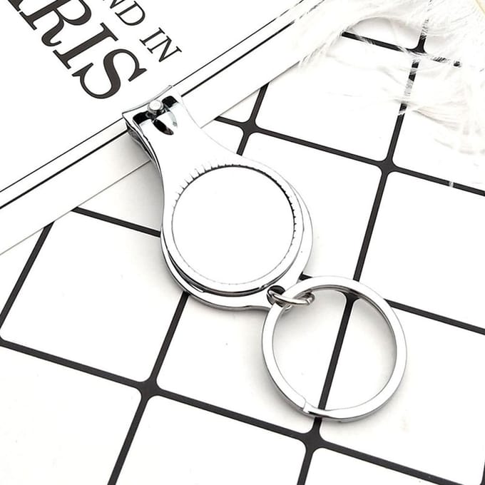 3 in 1 multifunctionele ronde flesopener nagelknipper sleutelhanger white
