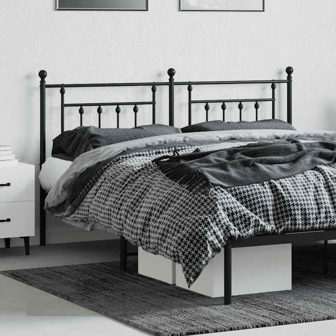vidaXL - Vervangend - hoofdbord - 160 - cm - metaal - zwart