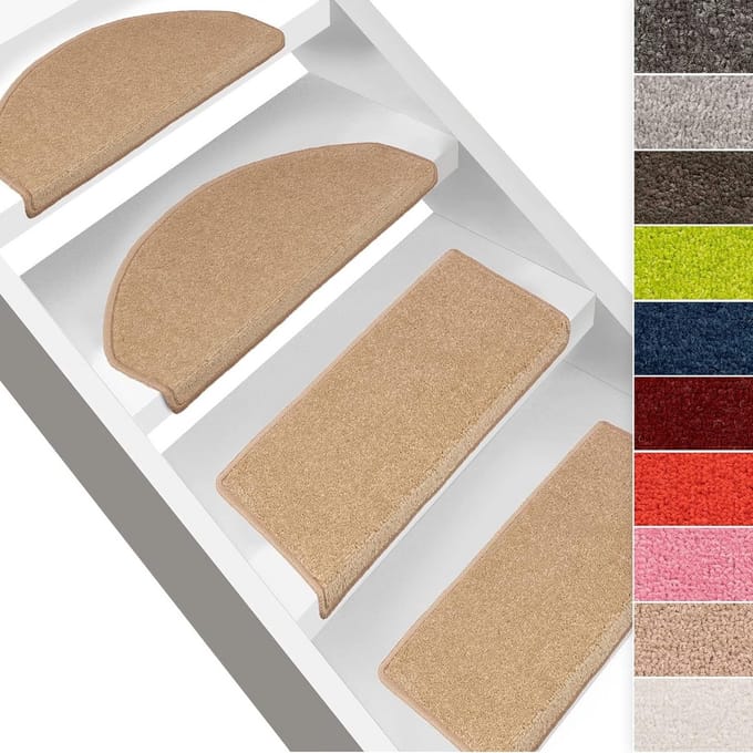 Trapmat Velours voor Trappen | Halfrond en Rechthoekig | 7 Kleuren Beschikbaar