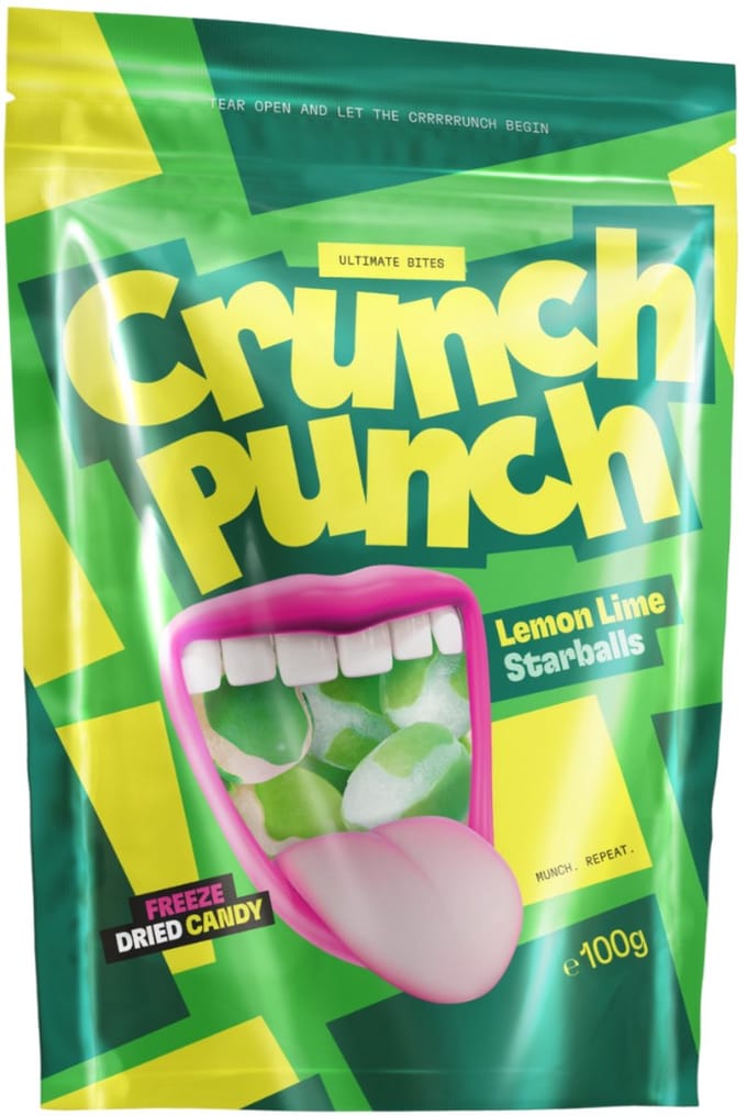 Munch punch Freeze Dried - Lemon Lime Starballs - 100 gram - Snoep - TikTok - Crunch