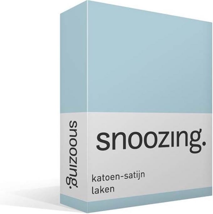 Snoozing - Katoen-satijn - Laken - Eenpersoons - 150x260 cm - Hemel