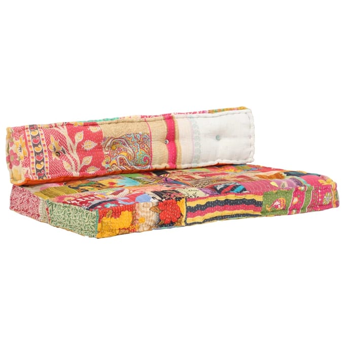 vidaXL - Bankkussen - pallet - stof - patchwork - meerkleurig