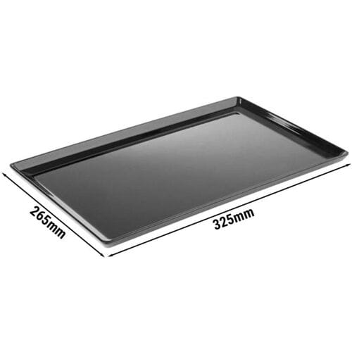 GGM Gastro (6 Stück) GN-Tablett 1/2 - FLOAT - Melamin - Höhe: 30mm - Schwarz