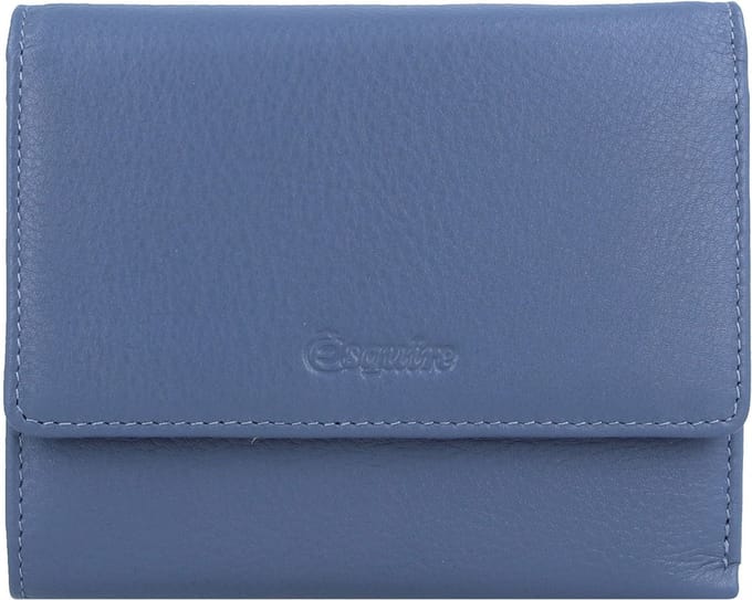 Esquire Leren Portemonnee Viktoria Flap Wallet Dove Blue Lichtblauw