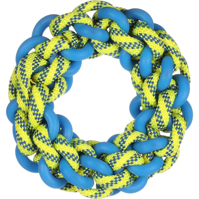 Flamingo Tofla - Speelgoed Honden - Hs Tofla Ring Blauw/geel S 17x17x5cm - 1st - 137767 - 1st