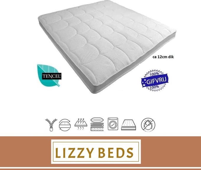 Tencel Topper Nasa Traagschuim 180x200x12