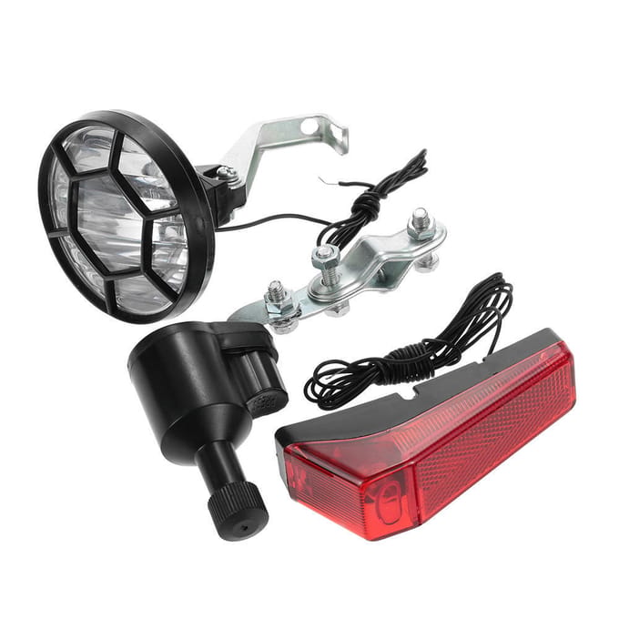 Fiets Fiets Veiligheid Dynamo Verlichting Achter Koplamp Set Geen Batterijen Nodig 1 black