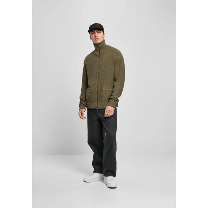 Urban Classics - Double zip Sweater/trui met rits - 2XL - Groen