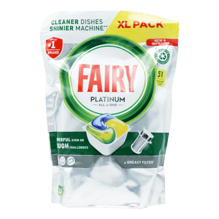 Fairy (Dreft) Platina Allemaal In &Eacute;&eacute;n Vaatwasser Tabletten Citroen 51 st