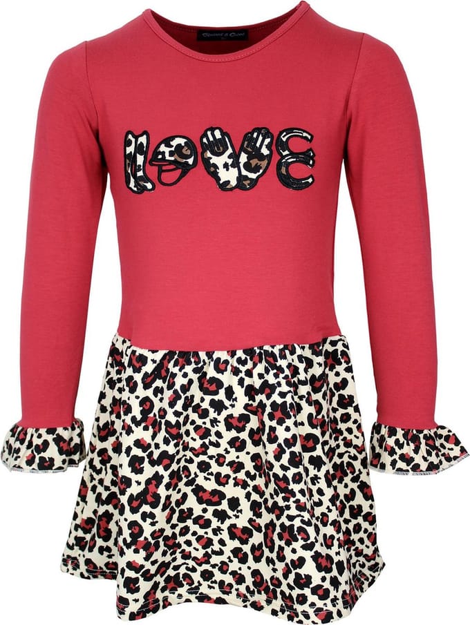 S&C Jurkje Panter Love rood Kids & Kind Rood - Maat: 158/164