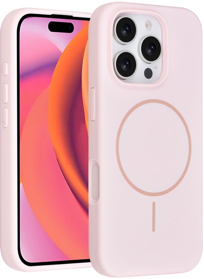 TUNIQ telefoonhoesje voor Apple iPhone 16 Pro - MagSafe siliconen backcover - Roze