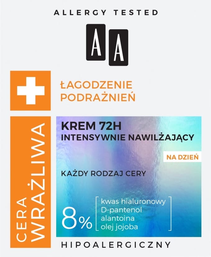 Intensieve hydraterende dagcrème voor de gevoelige huid 72H 50ml