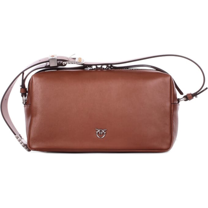 PINKO Bauletto Schoudertas Leder 25 cm - Dames - marrone - leone-old silver