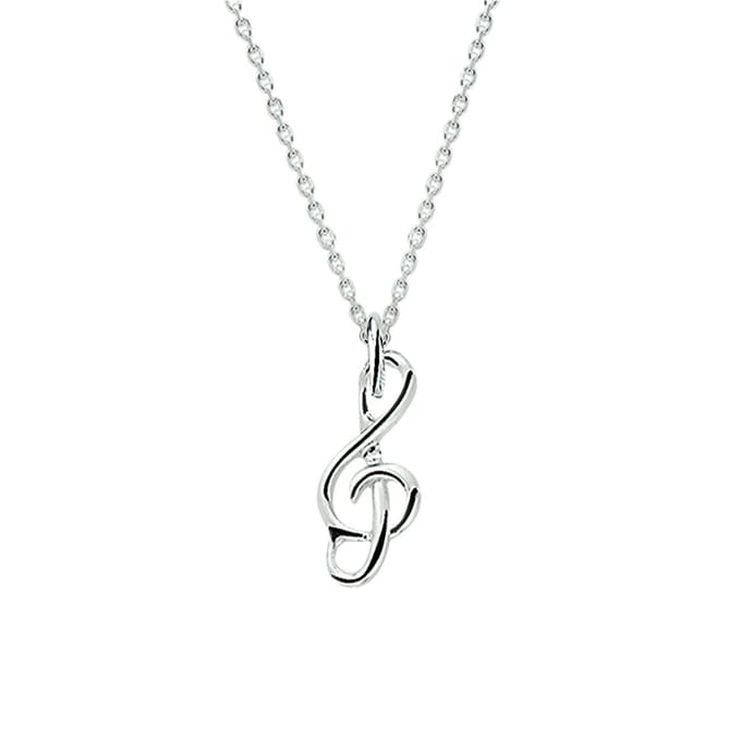 zilver wit collier hanger g-sleutel 41 + 4 cm 1020358