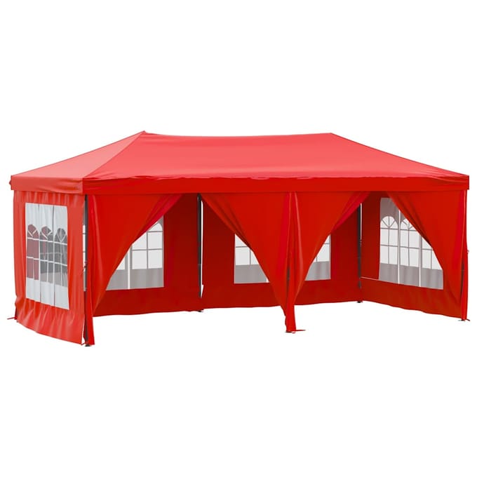 vidaXL - Partytent - inklapbaar - met - zijwanden - 3x6 - m - rood