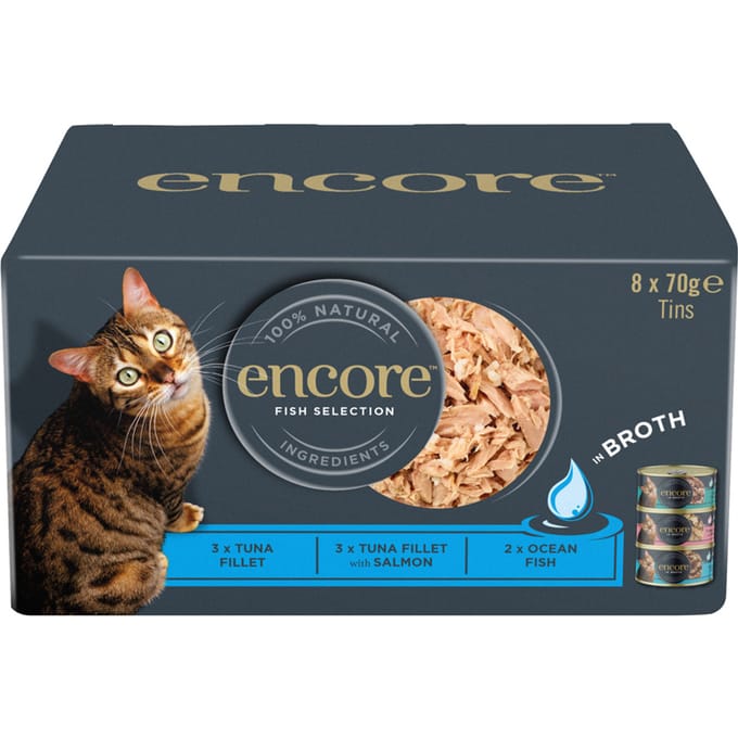 8x70g Encore Can Mix Fish Selection Multipack nat kattenvoer