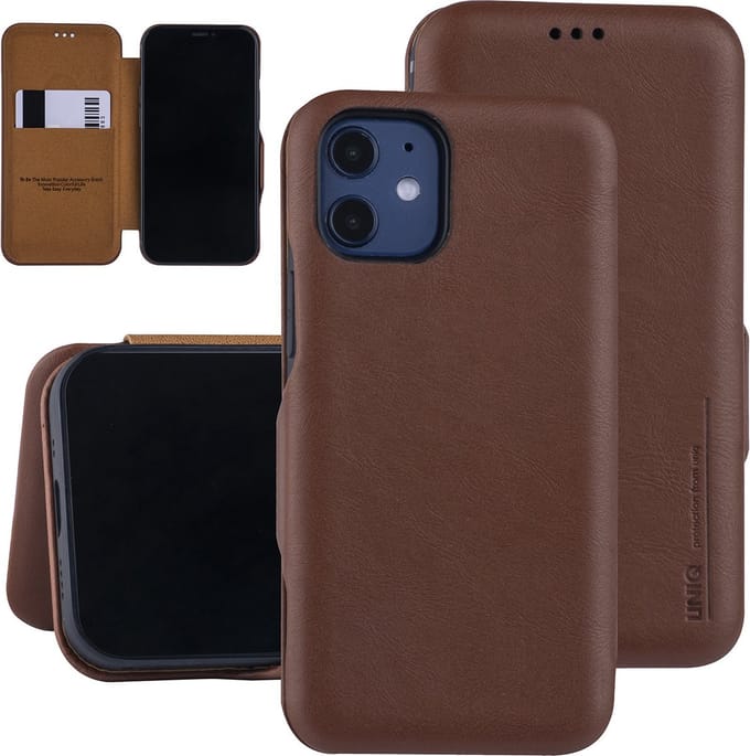 UNIQ Accessory Bruin hoesje iPhone 12 Mini - Book Case